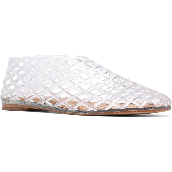 New Womens Size 10 Clear Jelly Slide On Low Heel Sandals Mesh Sandals Shoes - Picture 3 of 6